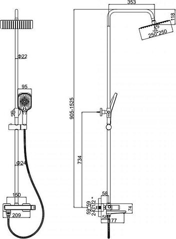Душевая система  Ledeme L2473W