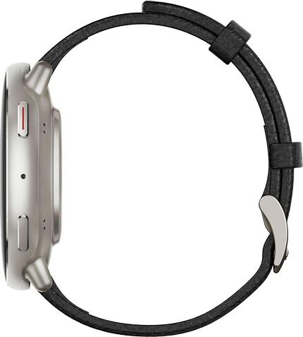 Умные часы Amazfit Active 2 Premium (серебристый, с черным кожаным ремешком)