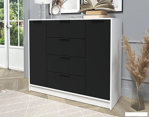 Тумба Интерлиния Концепт КТ-Т120 (черный/белый платинум)