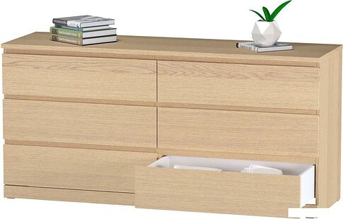 Комод Mio Tesoro Varma Prime 6D (дуб беленый)