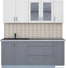 Готовая кухня Интерлиния Мила Крафт 1.9Б (дуб серый/дуб полярный/травертин серый)