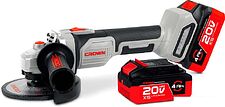 Угловая шлифмашина Crown CT23026-125HXS-4 BMC (с 2-мя АКБ) Угловая шлифмашина Crown CT23026-125HXS-4 BMC (с 2-мя АКБ)