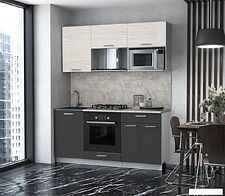 Готовая кухня Интерлиния Мила Лайт 1.7 ВТ (вудлайн кремовый/антрацит/малага)