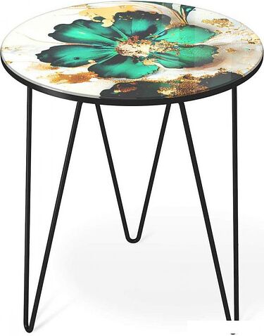 Журнальный столик Sheffilton SHT-CT27 (малахитово-зеленый/черный муар)