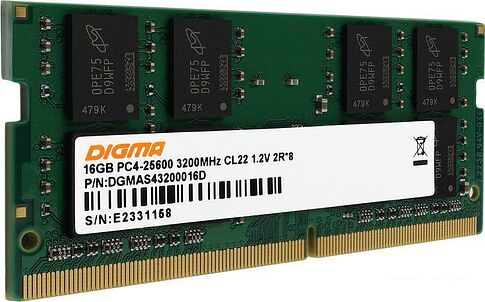 Оперативная память Digma 16ГБ DDR4 SODIMM 3200 МГц DGMAS43200016D