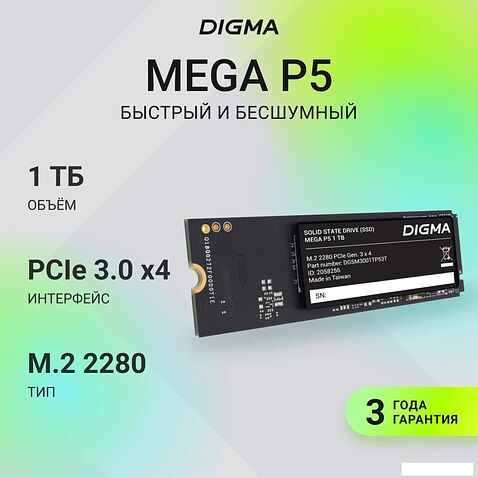 SSD Digma Mega P5 512GB DGSM3001TP53T