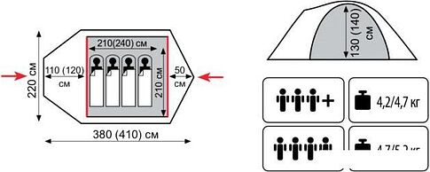 Палатка TRAMP Mountain 4 v2