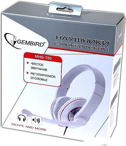 Наушники с микрофоном Gembird MHS-780 (белый)