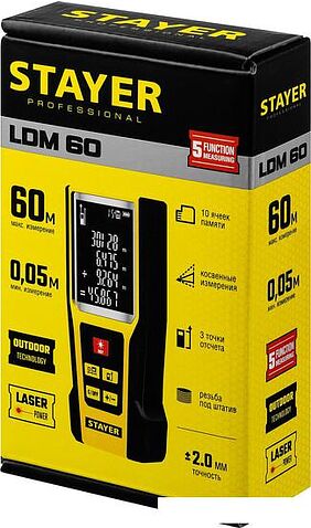 Лазерный дальномер Stayer Professional LDM60 34957