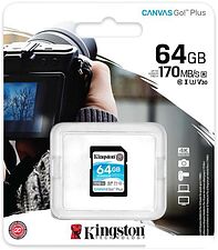 Карта памяти Kingston Canvas Go! Plus SDXC 64GB