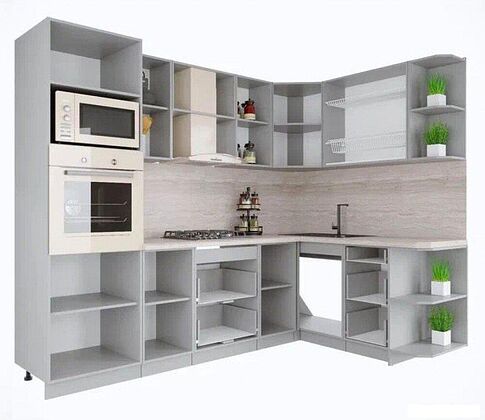 Готовая кухня Интерлиния Мила Крафт 1.68x2.6 правая (дуб полярный)