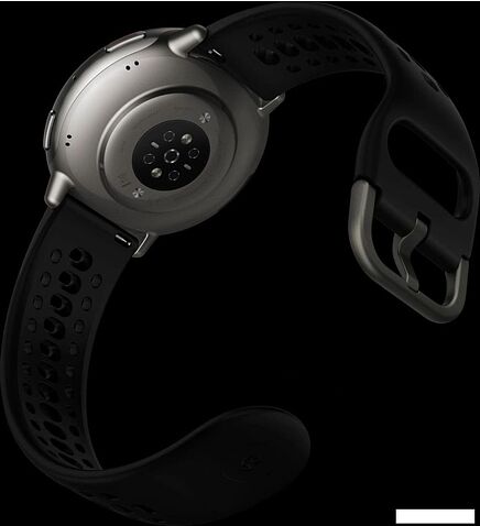 Умные часы Amazfit Active 2 (серебристый, с черным силиконовым ремешком)