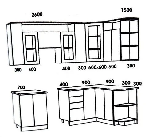 Готовая кухня Артём-Мебель Виола СН-114 со стеклом МДФ 1.5x2.6 левая (жемчуг текстурный)