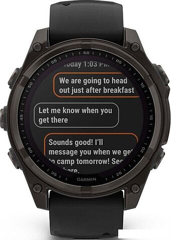 Умные часы Garmin Fenix 8 Solar, Sapphire 47мм (титановый угольно-серый DLC с черным ремешком)
