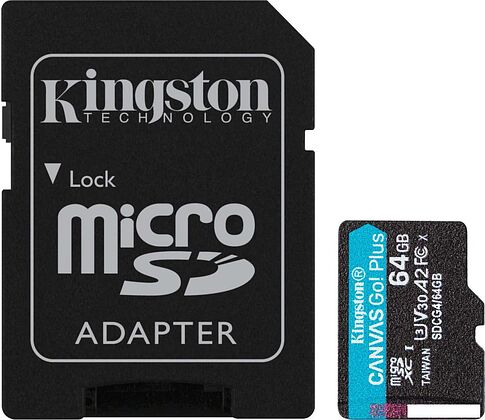 Карта памяти Kingston Canvas Go! microSDXC 64GB SDCG4/64GB (с адаптером)
