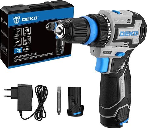 Дрель-шуруповерт Deko Loner 12V PRO 085-1122 (с 2-мя АКБ, кейс)