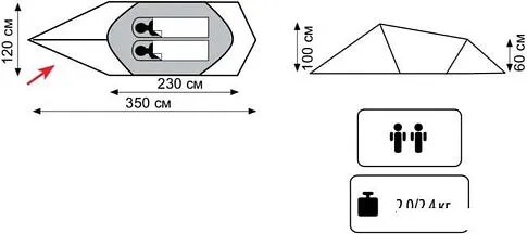 Палатка TRAMP Rock 2 v2