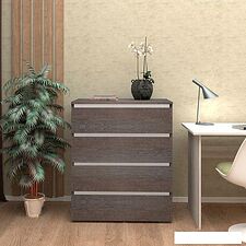 Комод Кортекс-мебель Бари 80 4ш (береза/береза/белый)