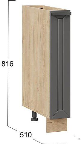 Шкаф напольный Трия Лорас 1Н15К (дуб крафт золотой/холст вулкан)