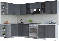 Готовая кухня Интерлиния Тренд 1.5x3.0 левая (пепел/пепел/опал светлый)