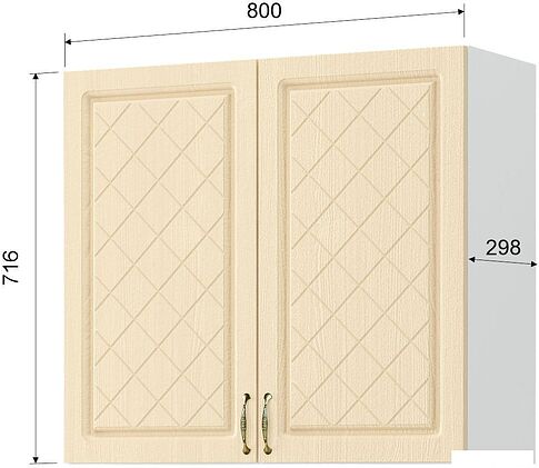 Шкаф навесной Mio Tesoro Модена ШВ 800 (белый/дуб ваниль)