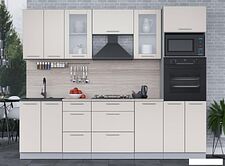 Готовая кухня Интерлиния Мила 2.6 ВТ (персидский жемчуг/персидский жемчуг/травертин серый)