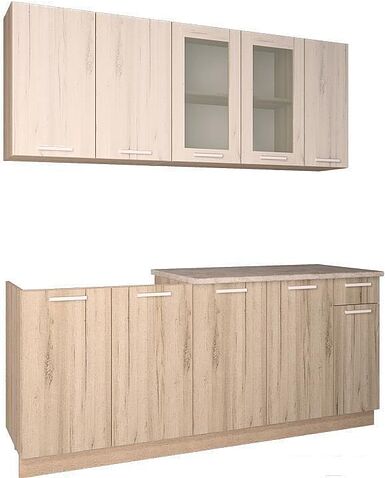 Кухня Интерлиния Мила 19 (дуб белый/дуб серый)