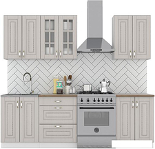 Готовая кухня Интермебель Бостон-4 1.8м (ясень капучино софт/дуб флагстаф темный)