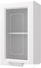 Шкаф навесной Горизонт Классик 40 Витрина навесной (белый эмалит)