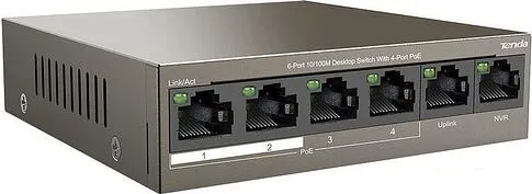 Неуправляемый коммутатор Tenda TEF1106P-4-63W