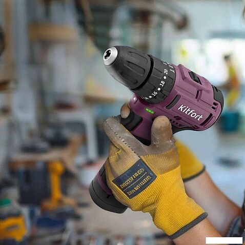 Ударная дрель-шуруповерт Kitfort KT-6505 (с 1-им АКБ)