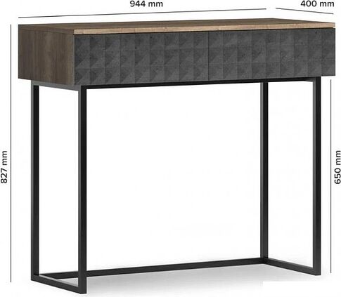 Консольный стол Shtabe Simple 7011 эко (графит/дуб веллингтон/черный)