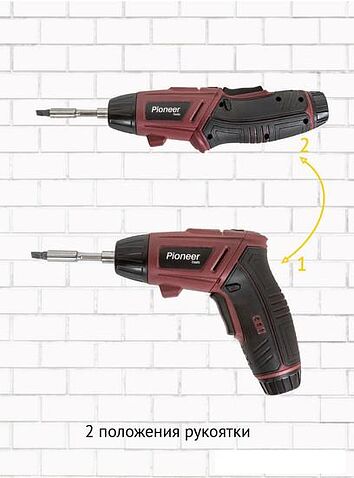Электроотвертка Pioneer Tools CS-M0401 (с 1-им АКБ, оснастка)