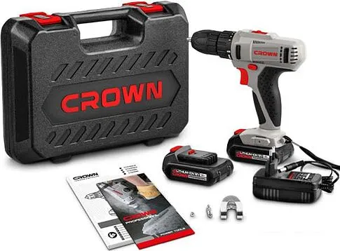 Дрель-шуруповерт Crown CT21052LH-1.5 BMC (с 2-мя АКБ, кейс)