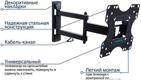 Кронштейн Kromax OPTIMA-214 (черный)