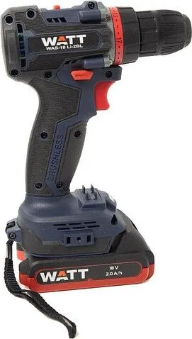 Дрель-шуруповерт WATT WAS-18 Li-2BL 1.018.050.00 (с 2-мя АКБ, кейс)