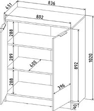 Тумба Интерлиния Концепт КТ-Т84 (дуб золотой/дуб золотой)