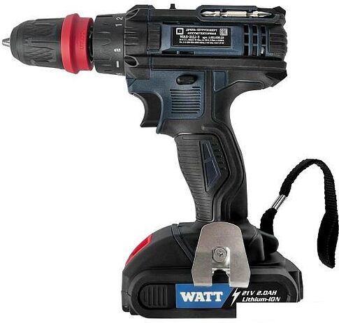 Дрель-шуруповерт WATT WAS-21Li-3 1.021.030.23 (с 2-мя АКБ, кейс)