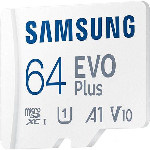 Карта памяти Samsung EVO Plus 2021 microSDXC 64GB (с адаптером)