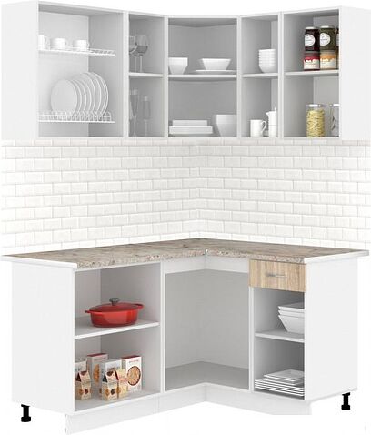 Готовая кухня Кортекс-мебель Корнелия Лира 1.5x1.3 (дуб сонома/марсель)