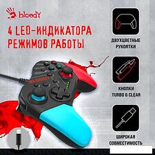Геймпад A4Tech Bloody GP30 (черный/голубой) Геймпад A4Tech Bloody GP30 (черный/голубой)