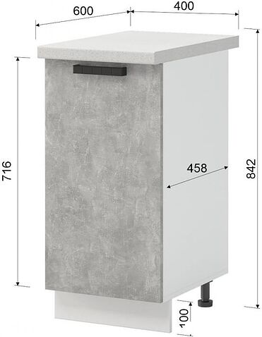 Шкаф напольный Mio Tesoro Пасадена ШН 400 (белый/ателье светлое)