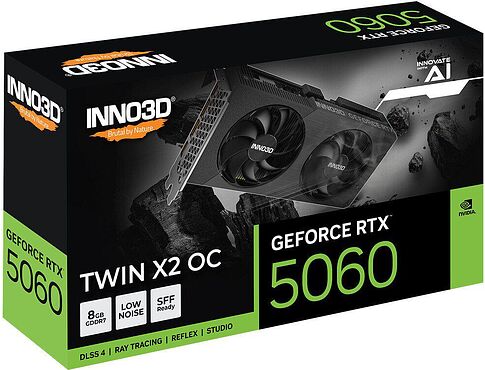 Видеокарта Inno3D GeForce RTX 5060 8GB Twin X2 OC N50602-08D7X-195071N
