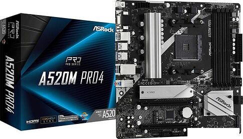 Материнская плата ASRock A520M Pro4