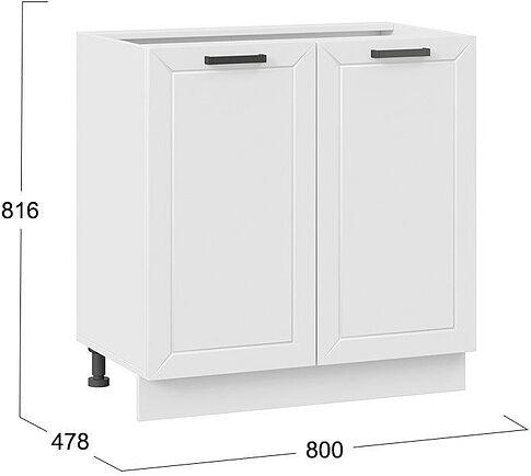 Шкаф напольный Трия Лорас 1Н8 (белый/холст белый)