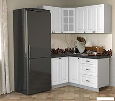 Угловая кухня Интерлиния Мила Деко 1.2x1.6 (белый/кастилло темный)