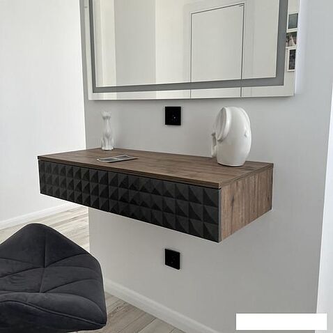 Тумба Shtabe Simple 7010 эко (графит/дуб веллингтон)