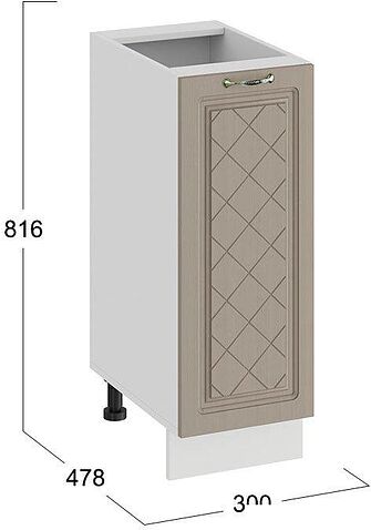 Шкаф напольный Трия Бьянка 1Н3 (белый/дуб кофе)