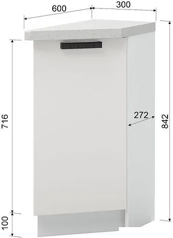 Шкаф напольный Mio Tesoro Пасадена ШНТ 300 (белый/белый бриллиант)