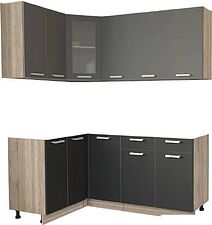 Готовая кухня Интерлиния Мила 12x18 без столешницы (серебристый/антрацит)